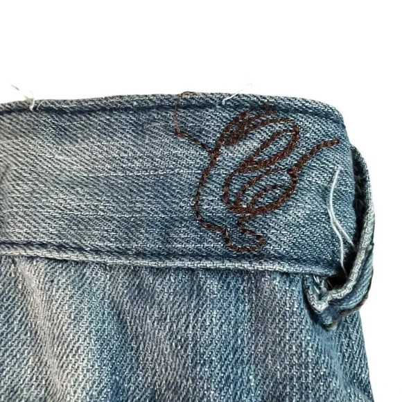 Y2K 1996 Competition Jeans Baggy Light Wash Embroidered Logo Size 44x27 - Picture 8 of 10